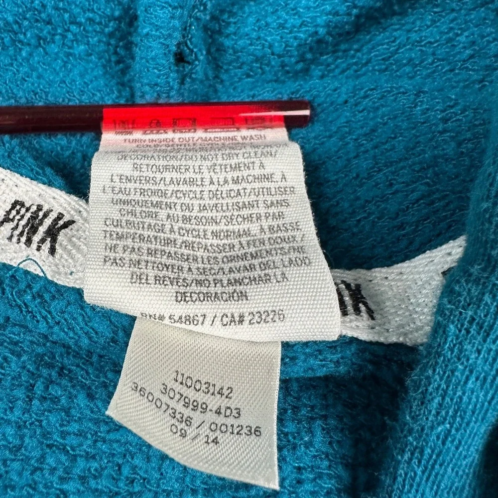Victoria's Secret PINK Tracksuit Set Teal Blue Zip Hoodie Joggers Medium 307999